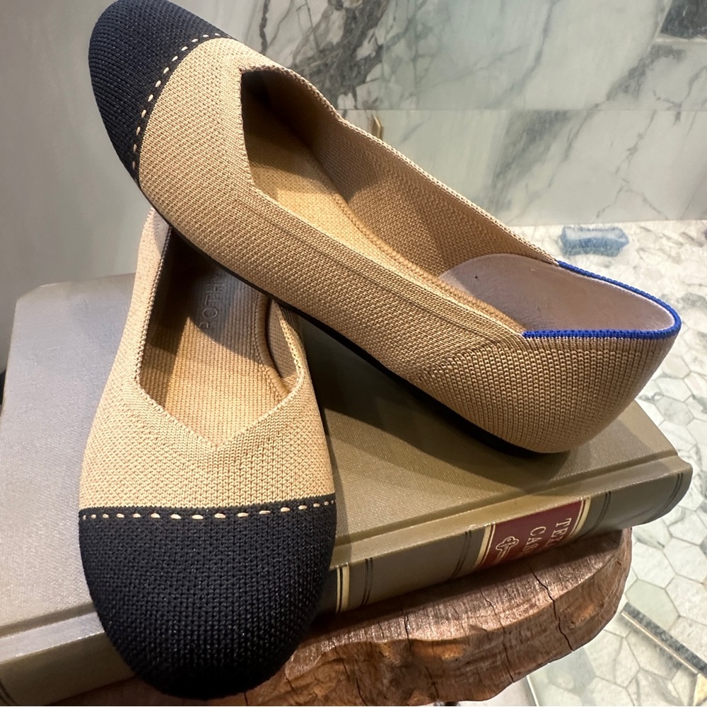 Rothy’s The Flat in Camel Captoe Classic Minimalist Round Ballet Flat Size 10 - Picture 3 of 8